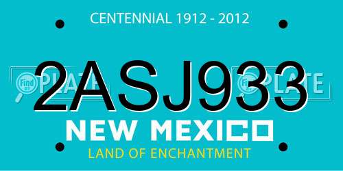 2ASJ933 New Mexico License Plate