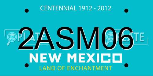 2ASM06 New Mexico License Plate