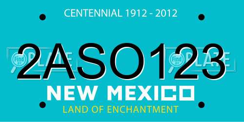 2ASO123 New Mexico License Plate
