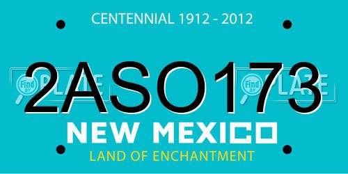 2ASO173 New Mexico License Plate