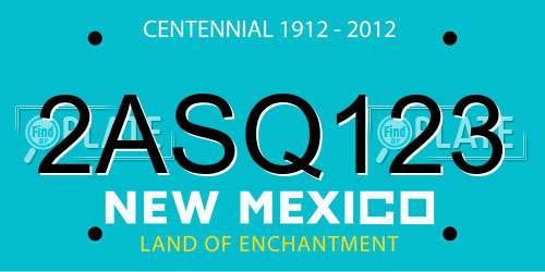 2ASQ123 New Mexico License Plate
