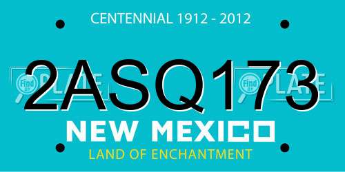 2ASQ173 New Mexico License Plate