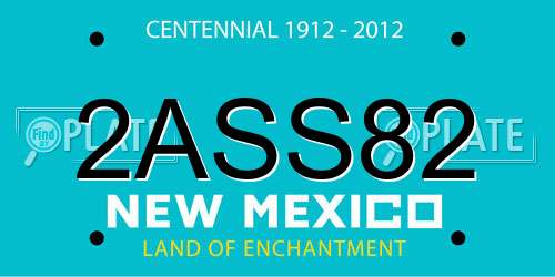 2ASS82 New Mexico License Plate