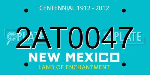 2AT0047 New Mexico License Plate
