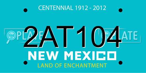 2AT104 New Mexico License Plate