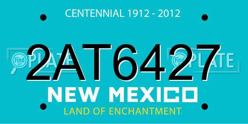 2AT6427 New Mexico License Plate