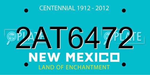2AT6472 New Mexico License Plate
