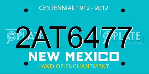 2AT6477 New Mexico License Plate