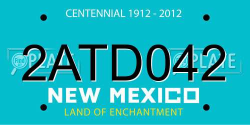 2ATD042 New Mexico License Plate