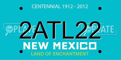 2ATL22 New Mexico License Plate