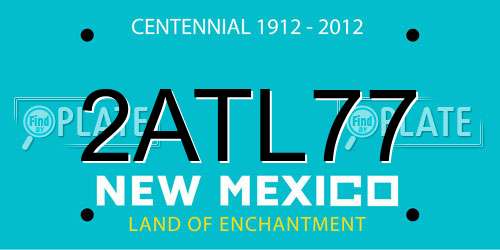 2ATL77 New Mexico License Plate