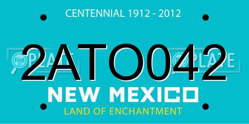 2ATO042 New Mexico License Plate
