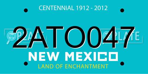 2ATO047 New Mexico License Plate