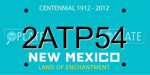 2ATP54 New Mexico License Plate