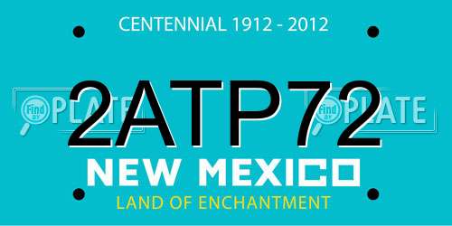 2ATP72 New Mexico License Plate