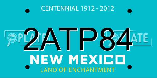 2ATP84 New Mexico License Plate