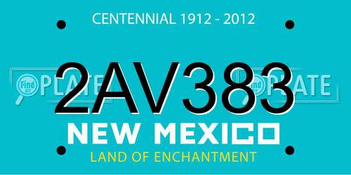 2AV383 New Mexico License Plate