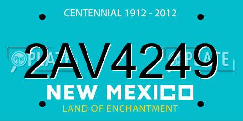 2AV4249 New Mexico License Plate
