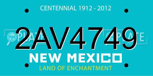 2AV4749 New Mexico License Plate
