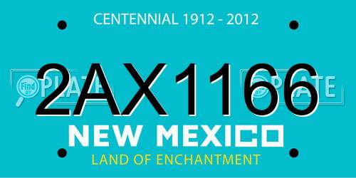 2AX1166 New Mexico License Plate