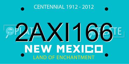 2AXI166 New Mexico License Plate