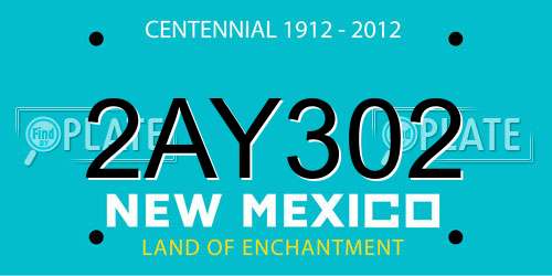 2AY302 New Mexico License Plate