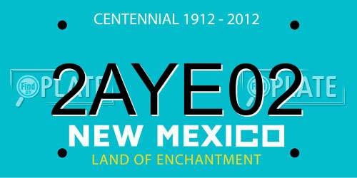 2AYE02 New Mexico License Plate