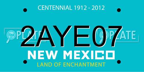 2AYE07 New Mexico License Plate