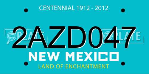 2AZD047 New Mexico License Plate