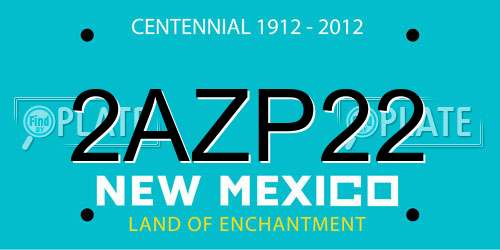 2AZP22 New Mexico License Plate