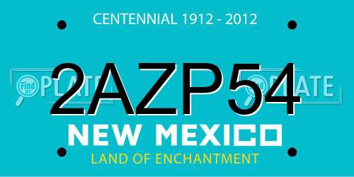 2AZP54 New Mexico License Plate