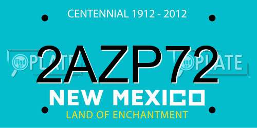 2AZP72 New Mexico License Plate