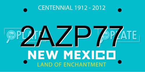 2AZP77 New Mexico License Plate