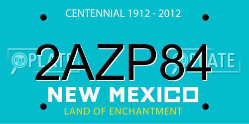 2AZP84 New Mexico License Plate