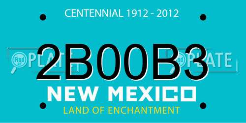 2B00B3 New Mexico License Plate