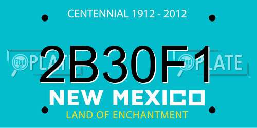 2B30F1 New Mexico License Plate