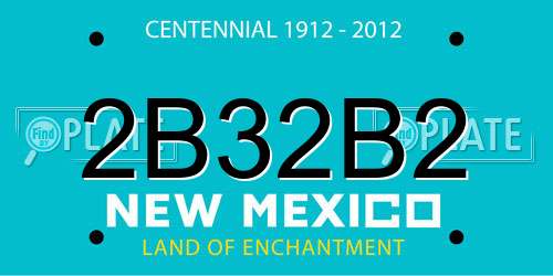 2B32B2 New Mexico License Plate