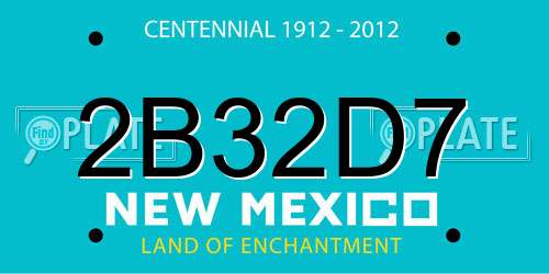 2B32D7 New Mexico License Plate
