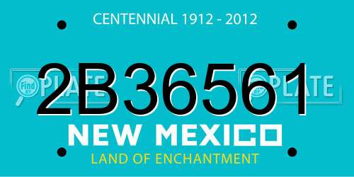 2B36561 New Mexico License Plate