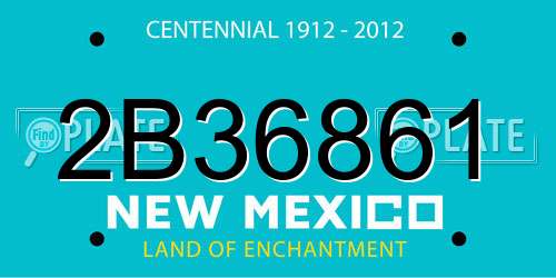 2B36861 New Mexico License Plate