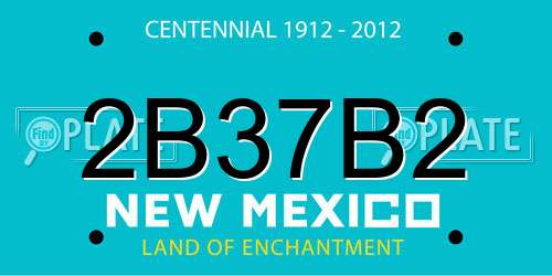 2B37B2 New Mexico License Plate