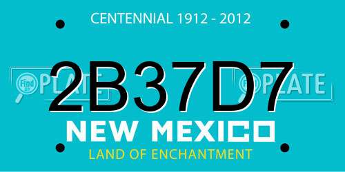 2B37D7 New Mexico License Plate