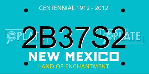 2B37S2 New Mexico License Plate