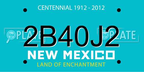 2B40J2 New Mexico License Plate