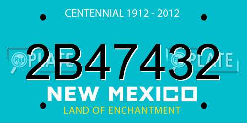 2B47432 New Mexico License Plate