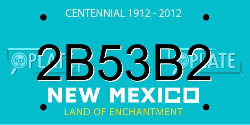 2B53B2 New Mexico License Plate