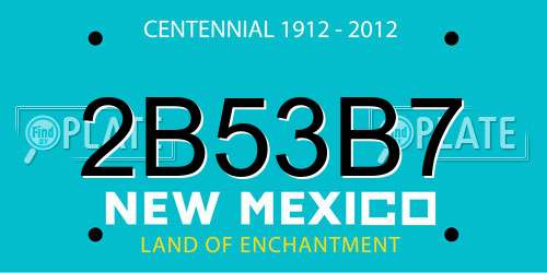 2B53B7 New Mexico License Plate