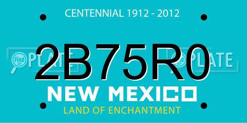 2B75R0 New Mexico License Plate