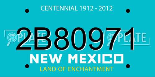 2B80971 New Mexico License Plate