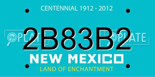 2B83B2 New Mexico License Plate